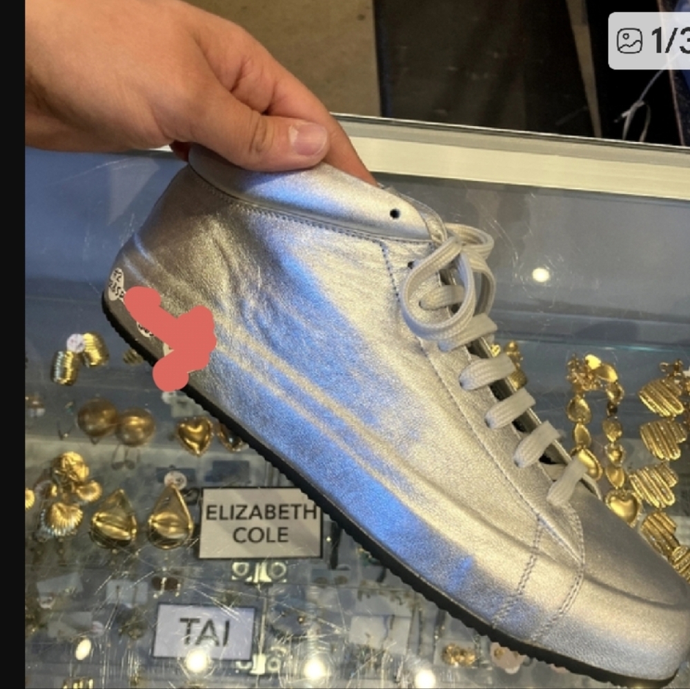 Officine Creative Silver High-Top Sneakers